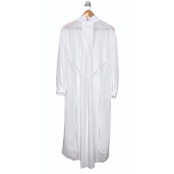 Lunya Long Washable Silk Robe White Starlight XS - Picture 4 of 5